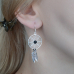Big Dream Catcher with a Black Stone (eas-045) Earring
