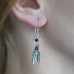 Small Dream Catcher with Black Stone (eas-046) Earring