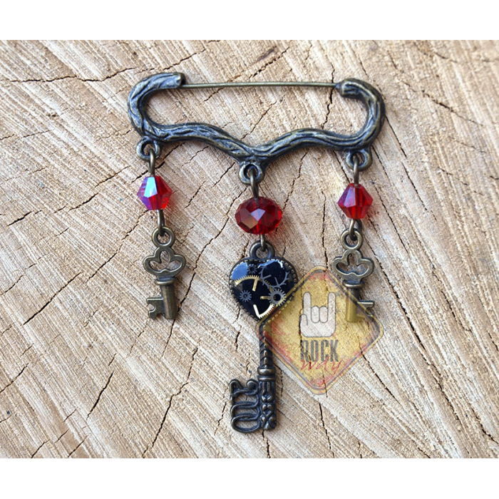 Pin-Twig with Keys (Steampunk) Brooch