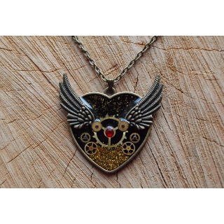 Heart with Wings (Steampunk) Pendant