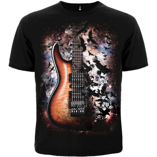 Crow and Guitar in Space T-Shirt