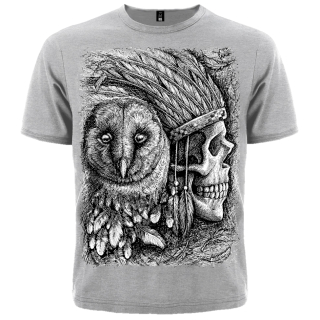 Indian Skull & Owl T-Shirt