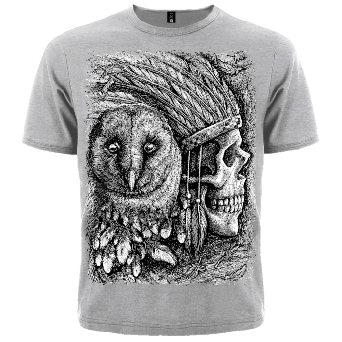 Indian Skull & Owl T-Shirt