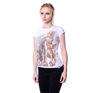 Cat with Tattoos Urbanist Women's White T-Shirt