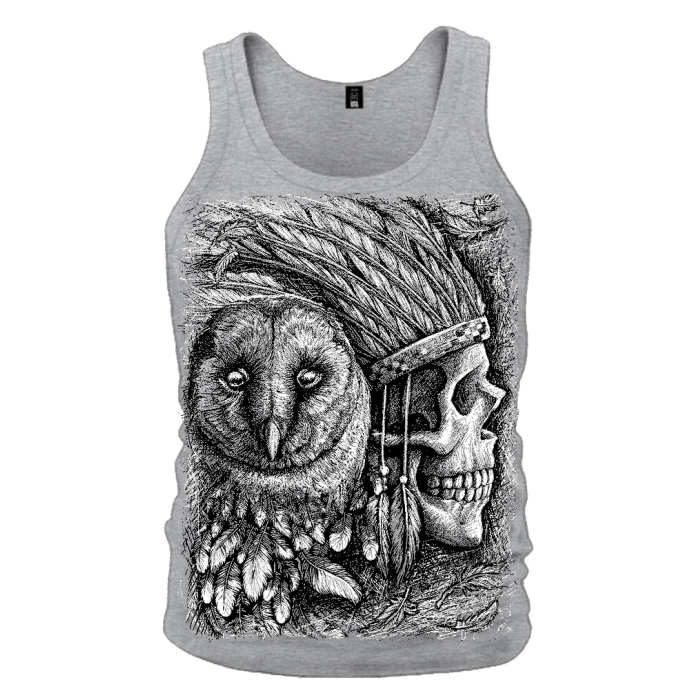 Indian Skull & Owl Tank Top